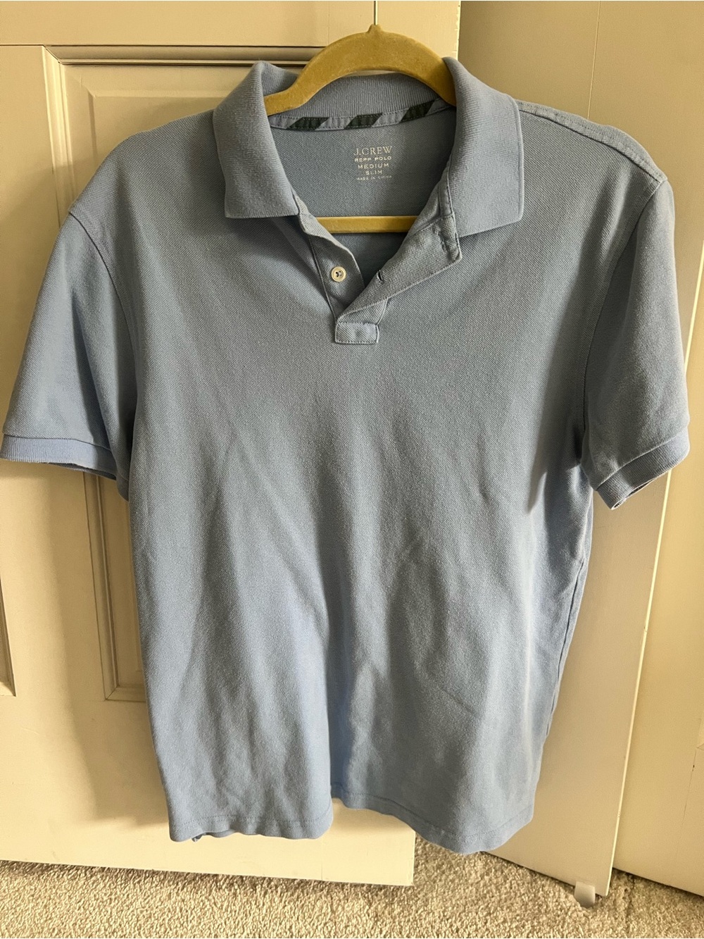J. Crew Men's Pale Blue Cotton Polo Shirt